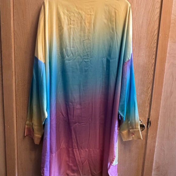 Dressed in LALA Playsuit 2XL - pastel tie die satin matching set - Picture 3 of 6